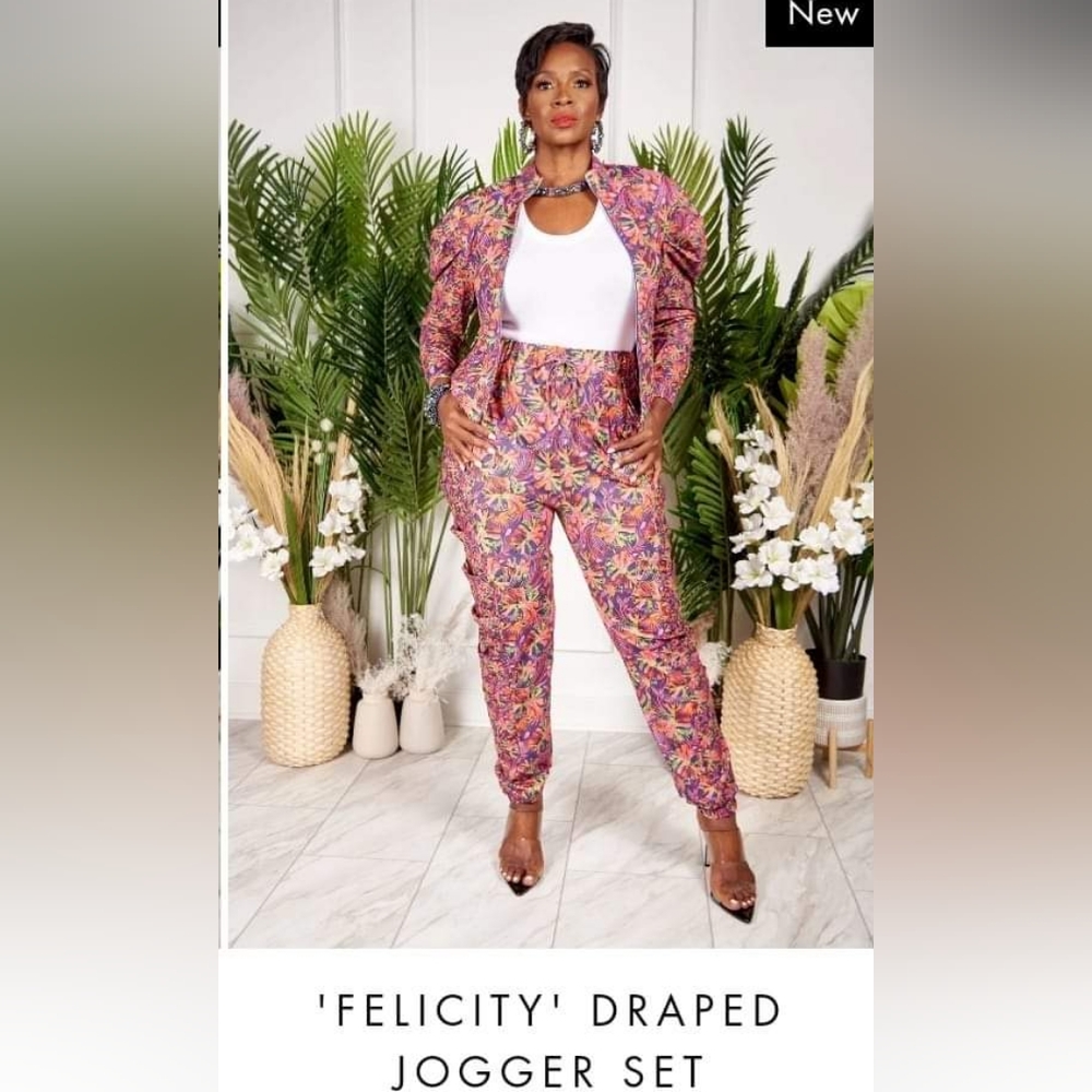 Sassy Jones Felicity Draped Jogger Set